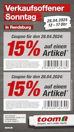 Aktueller toom Baumarkt Prospekt, "Verkaufsoffener Sonntag", mit Angeboten der Woche, gültig von 28.04.2024 bis 28.04.2024