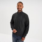 Gilet à torsades et col montant gris foncé homme dans le catalogue La Halle