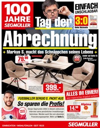 Segmüller Prospekt für Röthenbach (Pegnitz) mit 6 Seiten Segmüller Prospekt für Röthenbach (Pegnitz): "100 Jahre Segmüller - Tag der Abrechnung", 6 Seiten, 04.10.2025 - 18.10.2025