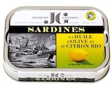 Sardines à l'huile d'olive et citron - 115 g - JACQUES GONIDEC en promo chez NaturéO Sardines à l'huile d'olive et citron - 115 g - JACQUES GONIDEC dans le catalogue NaturéO