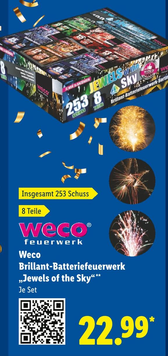 Brillant-Batteriefeuerwerk Jewels of the Sky