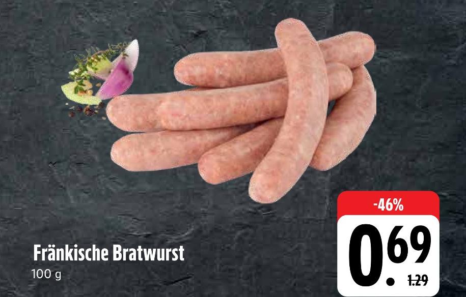 Aktuelle Bratwurst Angebote bei E center in Nürnberg Aktuelles Fränkische Bratwurst Angebot bei E center in Nürnberg ab 0,69 €