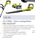 18 V ONE+ Akku-Laubgebläse RBL1820S40F von Ryobi im aktuellen Werkmarkt Andre Neilling Prospekt
