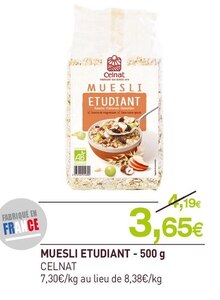 Muesli etudiant - NaturéO à Saint-Germain-en-Laye Muesli etudiant en promo chez NaturéO Saint-Germain-en-Laye à 3,65 €