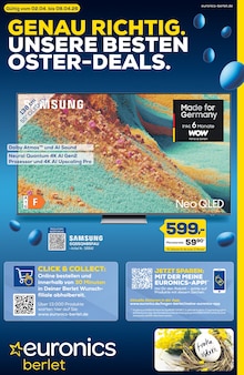 Fernseher im EURONICS Prospekt "GENAU RICHTIG. UNSERE BESTEN OSTER-DEALS." mit 9 Seiten (Soest)