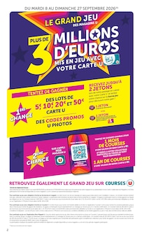 Catalogue de la semaine "U Express" avec 2 pages, valide du 15/09/2026 au 27/09/2026 pour Paris et alentours Prospectus de la semaine "U Express" avec 2 pages, valide du 15/09/2026 au 27/09/2026 pour Paris et alentours