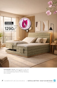 Bett im Kabs Prospekt "FRÜHLINGSRABATTE BIS ZU 45%" mit 60 Seiten (Hamburg)