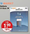 Aktuelle Batterie Angebote bei V-Markt in Augsburg Aktuelles Batterie 9 V Block Angebot bei V-Markt in Augsburg ab 1,99 €