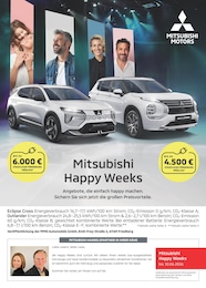 Mitsubishi Prospekt für Lechenbach mit 1 Seite Mitsubishi Prospekt für Lechenbach: "Mitsubishi Happy Weeks", 1 Seite, 16.03.2026 - 12.04.2026