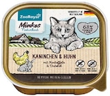 Minkas Naturkost Katzennahrung Kaninchen & Huhn Angebote von ZooRoyal bei REWE Siegen für 0,69 €