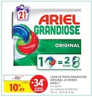 Lessive pods grandiose original 21 doses(b) - Ariel - Intermarché à Maubeuge Lessive pods grandiose original 21 doses(b) - Ariel en promo chez Intermarché Maubeuge à 10,49 €