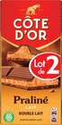 Tablettes de chocolat lait praliné double lait - CÔTE D'OR en promo chez Intermarché Super Tablettes de chocolat lait praliné double lait - CÔTE D'OR dans le catalogue Intermarché Super