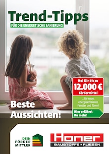 Honer Baustoffe Prospekt Trend-Tipps für die energetische Sanierung mit  Seiten in Seitingen-Oberflacht und Umgebung