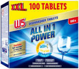 Tablettes lave-vaisselle all-in-1 - W5 - Lidl à Aubagne Tablettes lave-vaisselle all-in-1 - W5 en promo chez Lidl Aubagne à 9,49 €