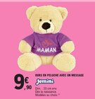 Ours en peluche avec un message - JEMINI - E.Leclerc Ours en peluche avec un message - JEMINI à 9,90 € dans le catalogue E.Leclerc