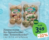 Bio-Spinatknödel oder -Semmelknödel von Zimmermann im aktuellen tegut Prospekt für 3,49 €
