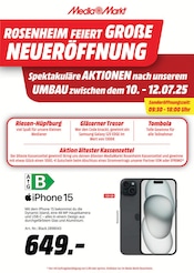 Aktueller MediaMarkt Saturn Prospekt mit Smartphone, "ROSENHEIM FEIERT GROßE NEUERÖFFNUNG", Seite 1