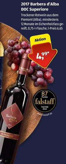 2017 Barbera d‘Alba DOC Superiore bei ALDI SÜD in Stuttgart 2017 Barbera d‘Alba DOC Superiore im Angebot bei ALDI SÜD Stuttgart für 4,99 €