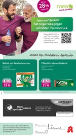 mea - meine apotheke Apotheken Prospekt der aktuellen Woche mit 4 Seiten, gültig von 01.09.2025 bis 30.09.2025, in Herbrechtingen und Umgebung Aktueller mea - meine apotheke Apotheken Prospekt in Herbrechtingen und Umgebung, "Unsere September-Angebote" mit 4 Seiten, 01.09.2025 - 30.09.2025