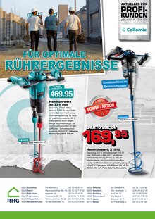 RHG Baucentrum Prospekt Für optimale Rührergebnisse mit  Seiten in Reichenbach (Vogtland) und Umgebung