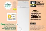 Blanc Brun Saint-Herblain - Promo Lave-linge Promo Lave-linge à 399,90 € dans le catalogue Blanc Brun à Saint-Herblain