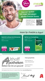 mea - meine apotheke Apotheken Prospekt der aktuellen Woche mit 4 Seiten, gültig von 01.08.2026 bis 31.08.2026, in Koblenz und Umgebung Aktueller mea - meine apotheke Apotheken Prospekt in Koblenz und Umgebung, "Unsere August-Angebote" mit 4 Seiten, 01.08.2026 - 31.08.2026