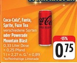 Aktuelle Sprite Angebote bei EDEKA in Dresden Aktuelles Coca-Cola, Fanta, Sprite, Fuze Tea oder Powerade Mountain Blast Angebot bei EDEKA in Dresden ab 0,75 €
