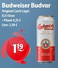 Budweiser Budvar Original Czech Lager Angebote bei Getränke Hoffmann Strausberg für 1,19 €