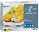 2 dos de cabillaud façon fish and chips MSC - PICARD en promo chez Picard 2 dos de cabillaud façon fish and chips MSC - PICARD dans le catalogue Picard