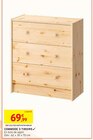 Commode 3 tiroirs en promo chez Intermarché Poitiers à 69,99 €