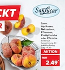 Aprikosen, Nektarinen, Pflaumen, Plattpfirsiche oder Pfirsiche im Kaufland Prospekt Aprikosen, Nektarinen, Pflaumen, Plattpfirsiche oder Pfirsiche von San Lucar im aktuellen Kaufland Prospekt für 2,49 €