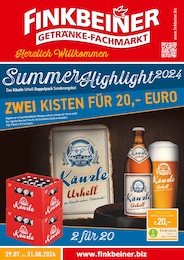 Aktueller Finkbeiner Getränkemärkte Prospekt für Meersburg: Herzlich Willkommen mit 4} Seiten, 29.07.2024 - 31.08.2024