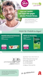 mea - meine apotheke Prospekt für Aichtal mit 4 Seiten mea - meine apotheke Prospekt für Aichtal: "Unsere August-Angebote", 4 Seiten, 01.08.2026 - 31.08.2026