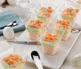 Verrines duo saumon aneth ou avocat crevettes ou tomates marinées st jacques - U Express à Poitiers Verrines duo saumon aneth ou avocat crevettes ou tomates marinées st jacques en promo chez U Express Poitiers à 6,99 €