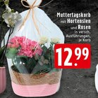 Muttertagskorb mit Hortensien und Rosen Angebote bei EDEKA Euskirchen für 12,99 €