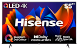 Tv Qled 139 Cm Hisense 55E78Nq en promo chez Auchan Hypermarché Villeurbanne à 449,00 €