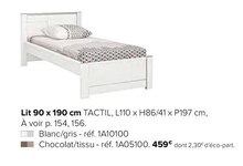 Lit 90 x 190 cm Tactil - Gautier à Angers Lit 90 x 190 cm Tactil en promo chez Gautier Angers à 459,00 €