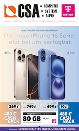 Aktueller CSA Computer Elektromarkt Prospekt in Kamp-Lintfort und Umgebung, "BEREIT FÜR DIE NÄCHSTE GENERATION? Die neue iPhone 16 Serie: Jetzt bei uns verfügbar." mit 8 Seiten, 01.10.2024 - 31.10.2024