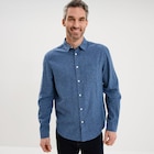 Chemise manches longues lin mélangé bleu homme à 10,00 € dans le catalogue La Halle