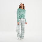 Ensemble pyjama velours 3 pièces vert femme - LH en promo chez La Halle Goussainville à 20,99 €