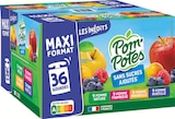 Compotes gourdes les inédits sans sucres ajoutés pomme, mirabelle, myrtille, framboise x36 - POM'POTES en promo chez Intermarché Hyper Compotes gourdes les inédits sans sucres ajoutés pomme, mirabelle, myrtille, framboise x36 - POM'POTES dans le catalogue Intermarché Hyper