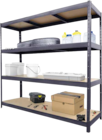 Étagère de garage en métal gris 4 plateaux en bois L. 200 x H. 180 x P. 50 cm en promo chez Castorama Étagère de garage en métal gris 4 plateaux en bois L. 200 x H. 180 x P. 50 cm dans le catalogue Castorama