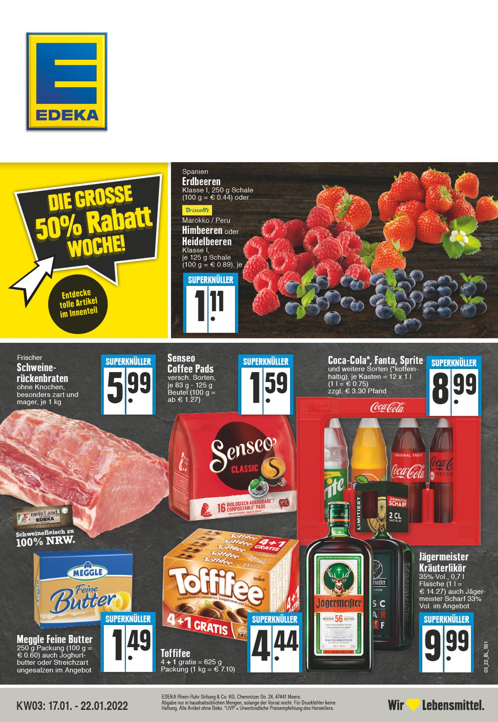 EDEKA Prospekt für Altenbeken mit 24 Seiten EDEKA Prospekt für Altenbeken: "Aktuelle Angebote", 24 Seiten, 17.01.2022 - 22.01.2022