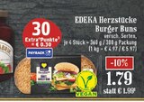Burger Buns im Angebot bei EDEKA in Hilden Burger Buns Angebote von EDEKA Herzstücke bei EDEKA Hilden für 1,79 €