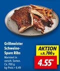 Grillmeister Schweine-Spare Ribs Angebote bei Lidl Mannheim für 4,55 €