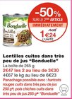 Lentilles cuites dans très peu de jus - Bonduelle à 1,24 € dans le catalogue Monoprix