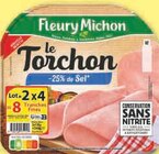 Jambon Le Torchon -25% de Sel Conservation Sans Nitrite - FLEURY MICHON dans le catalogue Super U