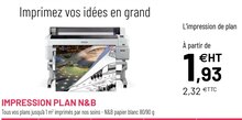 Bureau Vallée Lille - Impression plan n&b Promo Impression plan n&b dans le catalogue Bureau Vallée "Espace Services" à Lille