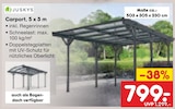 Carport, 5 x 3 m im Angebot bei Netto Marken-Discount in Melle Carport, 5 x 3 m Angebote von Juskys bei Netto Marken-Discount Melle für 799,00 €