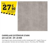 Promo Carrelage Extérieur Stark 60 x 60 cm - Ép. 20 mm à 27,90 € dans le catalogue Tout Faire à Romagné